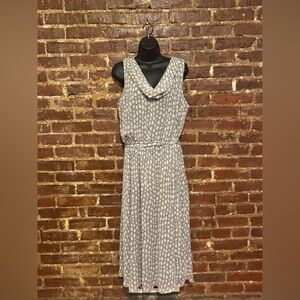 Prelude Grey White Midi Drape Neckline Matching belt Size14